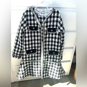 Blueberi Boulevard Classic Plaid Coat and Dress set